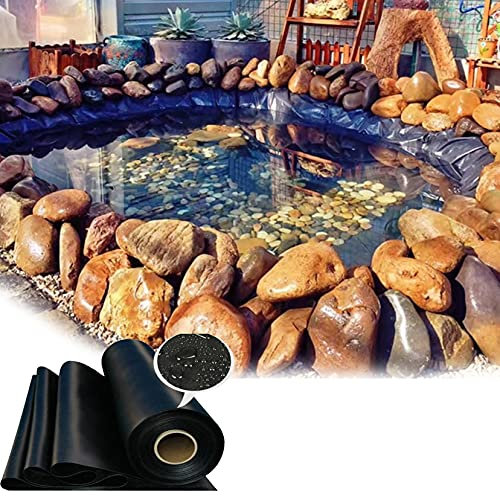 ZYFA Teichfolie 0.2 mm oder 0.5mm Stärken,HDPE UV und witterungsbeständig Schwimmteich Folie Gartenteichfolie Schwarze Gartenpoolmembran Teich Folie