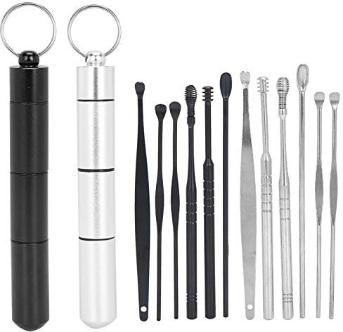 Sonew Ohrenreiniger Set, Edelstahl Ohrlöffel Scoop Ear Wax Pick Ohrenschmalz Reinigungswerkzeug Ohrenreiniger für Kinder Jugendliche und Erwachsene(#2)