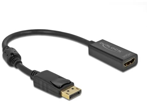 Delock Adaptador DisplayPort 1.2 Macho a HDMI Hembra 4K pasivo, Negro