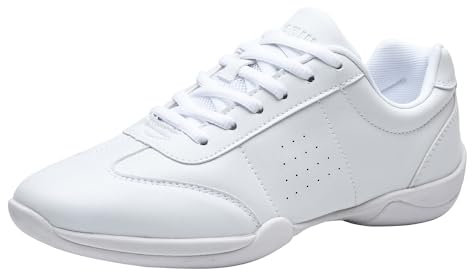 PPXID Damen Cheerleading Schuhe Mädchen Yoga Gymnastik Jazz Laufschuhe,Weiß,43 EU