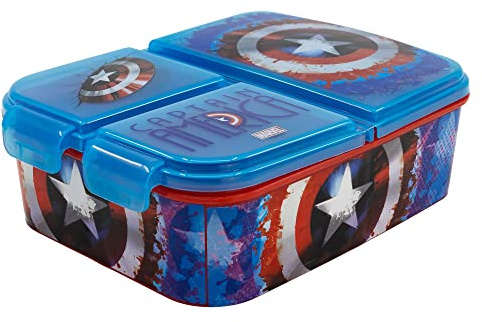 Stor Fiambrera Infantil múltiple con 3 Compartimentos Captain America