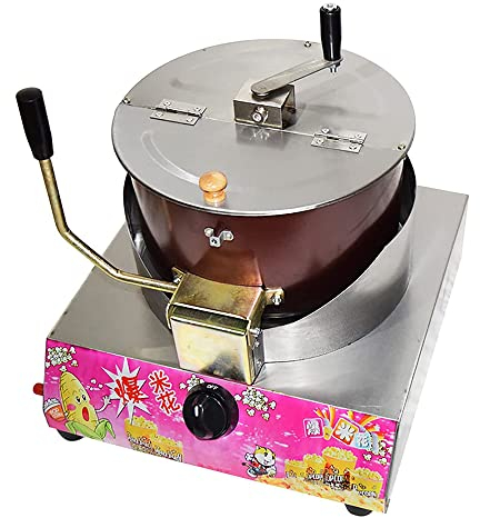 MNSRRN Popcorn-Maschine Gas-Desktop, kommerzieller Stall Handgekräftiger elektrischer kugelförmiger Schmetterlings-geformter Popcorn-Topf-Maschine Kleiner Einzeltopf