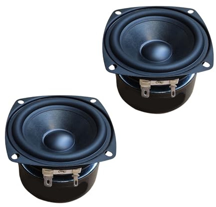 MLWSKERTY 3-Zoll Quadrat Doppelmagnet Vollbereichslautsprecher Mit Metall Gummi Gehäuse Für Outdoor Camping Und Reisen. Tragbarer Lautsprecher Mit Metall Gummi Konstruktion