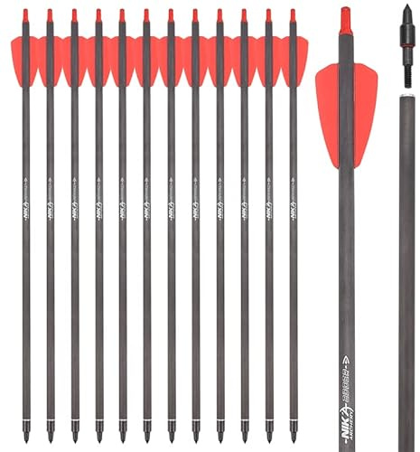 12 Stücke15 Zoll Carbon Armbrustschrauben Jagd Bogenschießen Pfeile für EK Cobra System RX Bogenjagd Outdoor Shooting