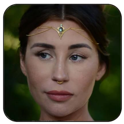 Runmi Boho Kopfkette Braut Kopfschmuck Gold Stirnband Hochzeit Haarschmuck für Frauen und Mädchen