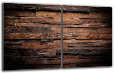 Herdabdeckplatte Abdeckung Ceranfeld Abdeckplatte Schneidebrett 2-Teilig 80x52 Bretter Braun Spritzschutz Glasplatte Ceranfeldabdeckung Schutz Herdschutz Sicherheitsglas Glasschneidebrett 2x40x52