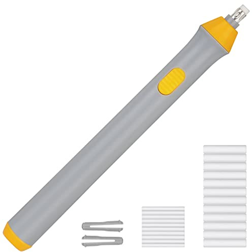 OFFCUP Goma Portátil Automática, Portátil Borrador con 10 * 2,3mm Recargas y 12 * 5mm Recargas, Rápido, Limpio, Eficiente, Boceto, Borrador Eléctrico para Arquitectos, Ingenieros y Estudiantes（Gris）