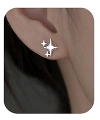 Hypoallergenic Silver Star Stud Earrings for Women Teen Girls Jewelry Gifts