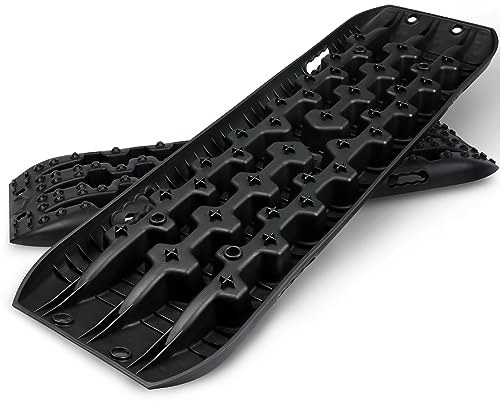 Tragbare Bergungs-Traktionsbretter, Offroad-Traktionsschienenmatte, Bergungs-Traktionsketten, Reifenleiter und Polster für Offroad-Sand-Schnee-Schlammbahnen (Farbe: Grün-B, Größe: 41,7 x 12,2 Zoll -
