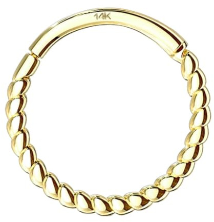 Taffstyle 585 Gold 14 Karat Universal Nasen Piercing Ohr Ring Septum Clicker Geflochten