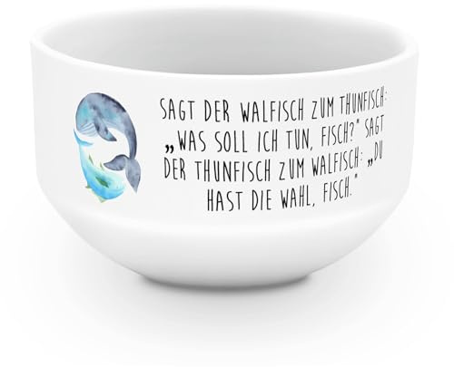 Mr. & Mrs. Panda schale Walfisch Thunfisch - Geschenk, Tunfisch, Spruch Des Tages, Müslischale, reisschale, Wahl, Suppenschüssel, Tiermotive, Wal, Schüssel, Obstschale, Lustig, Witz