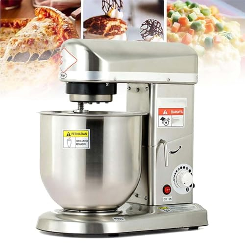 Batidora Amasadora Multifunción 300W 5L/500W 7L/500W 7L, Amasadora de Pan Para Repostería, Bol de Acero Inoxidable, Amasadora, Batidor Varillas,10L