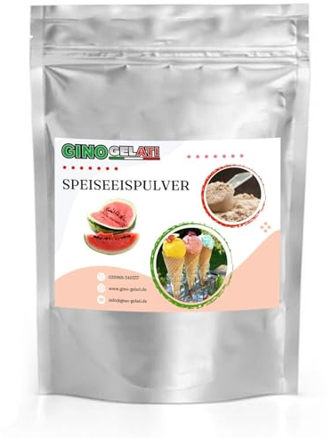 Gino Gelati fruchtiges Eis Speiseeis Pulver, verschiedene Geschmackssorten, schnelle und einfache Zubereitung, für Gastronomie und private Küche, Made in Germany (1 Kg, Melone)