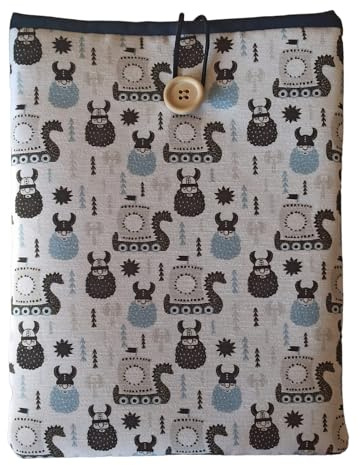 Funda de libros hecha a mano,protector de libros,fundas para libros de tapa blanda,fundas para libros de tapa dura,accesorios de lectura hechos a mano,tamaño 27x20 cm (Vikingos)