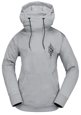 Volcom Women's Riding Hydro Hoodie Fleece Snowboard Ski Sweatshirt, Heather Grey S5