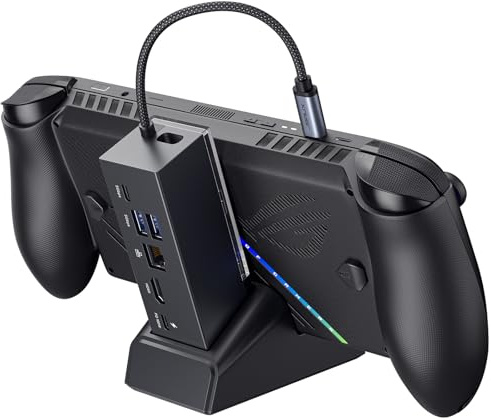 JSAUX Docking Station para ROG Xbox Ally X (2025)/ROG Ally X/ROG Ally X/Steam Deck/Legion Go, Estación Dock 6 en 1 con HDMI 4K@120Hz, Ethernet Gigabit, USB-A y USB-C 3.0, Carga de 100W – HB0609 Negro
