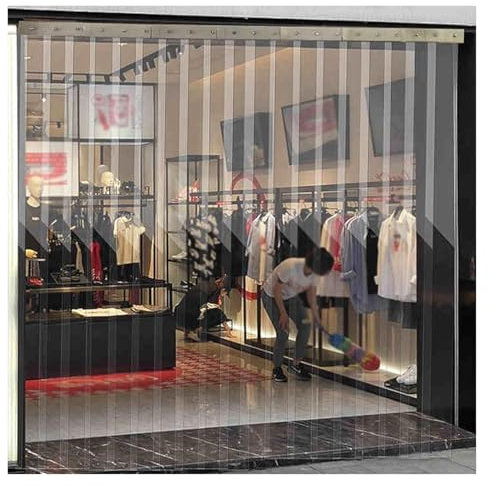 WXQTM Durchsichtiger Streifenvorhang Streifen Jalousien 2mm Dick Staubdichter Vertikaler Vorhang Wasserdicht, for Lagerhäuser Gefriertruhen Einkaufszentren (1.05x2.2m)