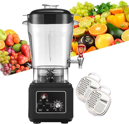 forplubossmmp Mixeur À Smoothie 2900W, Robot Culinaire 45 000 TR/Min, Machine À Lait De Soja 11 L/15 L/19 L, Mixeur À Glace Électrique pour Shakes Et Smoothies, Couvercle D'isolation Silencieux,11L