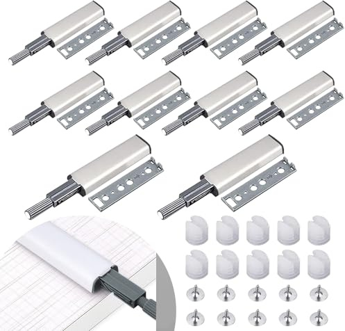UZSUZZ 10pcs Push to Open Door Catches, Cabinet Magnetic Door Catch, Heavy Duty Touch Door Latch,Drawer Push to Open Door Lock Catches for Wardrobe, Cabinet, Drawer Closure