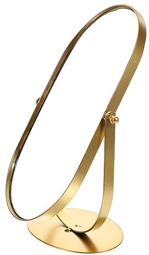 PRETYZOOM Espejo De Maquillaje De Metal Vintage Espejo De Escritorio Diseño Ergonométrico para Tocador Y Oficina De Mesa para Uso Diario