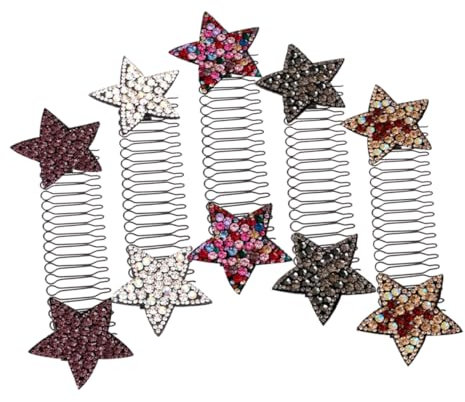FRCOLOR 5 Stück-pack Sternförmige Haarspangen Aus Kunststoff Kleine Haarkämme Zum Fixieren Des Ponys Für Damen Angenehmer Halt Im Nacken Dekorative Haaraccessoires