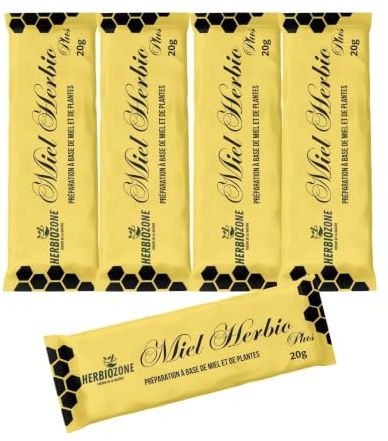 Miel Real Booster Natural Potente para Hombre Fabricado en Francia 20g X 5