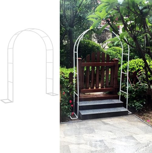 Arche de jardin en métal pour plantes grimpantes - Arche de jardin robuste - Blanc - 3 x 2,2 x 0,4 m