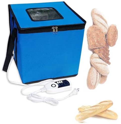 XCSCUK Fermentador de Pan, Caja Plegable para Hacer Pan, con Calentador, Kit de Herramientas para Hacer Pan de Masa fermentada, para Pizza a Prueba de Masa (Blue 43x43x43cm)