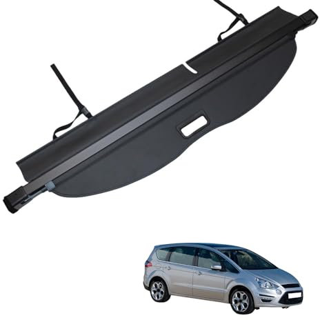 Gisltv Auto Einziehbarer Laderaumabdeckung Kofferraum,für Ford I-MAX Privatsphäre Schutz Abdeckung Ausziehbar Rollo Kofferraumabdeckung