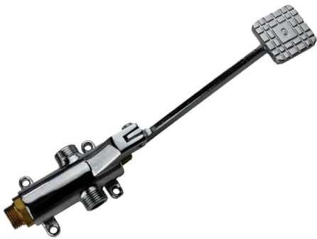 Ricambio tecnico | Rubinetto a pedale miscelatore per acqua fredda e calda | Controllo della pressione con il piede | Finitura cromata | Uso intensivo in cucine industriali, alberghiere e sanità