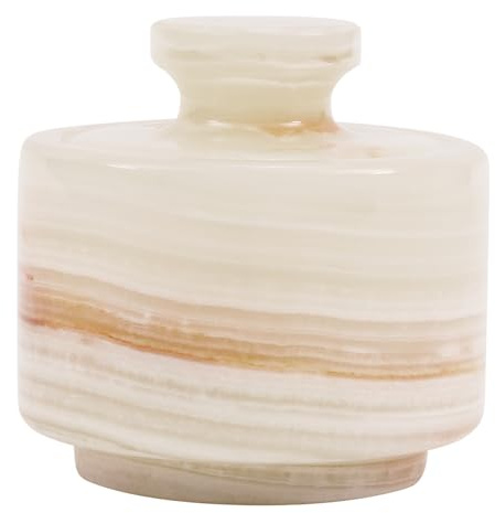 MARBLOUS KRAFTS snygg sockerdispenser i marmor 3 tum x 3 tum saltkällare, enkel saltbehållare med lock (vit onyx)