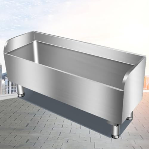 KUOYTT Évier de Sol Professionnel, cuve de Service en Acier Inoxydable, évier sur Pied de Grande capacité, Seau de Lavage, évier de buanderie avec Drainage, 80 x 41 x 55 cm