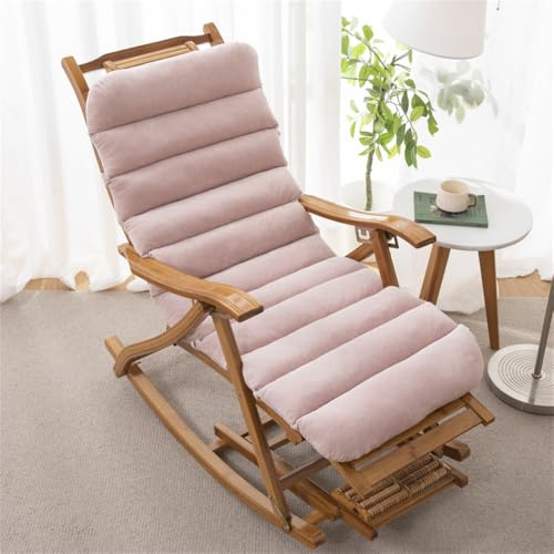 Mateju Liegenauflage Auflage Gartenliege Sonnenliege Auflage Krawatte Samt Weich Anti-Rutsch Bequeme Liegenauflage Extra Dicke Schaukelstuhl Sitzauflage Stuhlkissen Sitzkissen (Rosa,50x90cm)