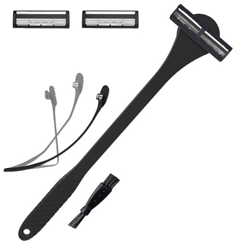 Stylish 2 Men's Shaver Practical 3 Layer Back Scrubber for Shaving and Back Hair Removal Comfortable Grip