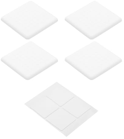PATIKIL 2.4 Inch Non Slip Furniture Pads, 4 Pcs Square Rubber Furniture Caster Cups, Anti-Slide Floor Protector for Chair Hardwood Floor Bed Cabinet Sofa Table, White