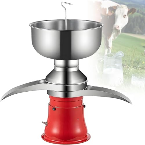 GLBMXDD Separatore Elettrico per Panna da Latte da 13,2 Gal/h, separatore centrifugo per Latte in Acciaio Inossidabile da 50 l/h per la Produzione di Latte Crudo/Intero, Burro e Milkshake