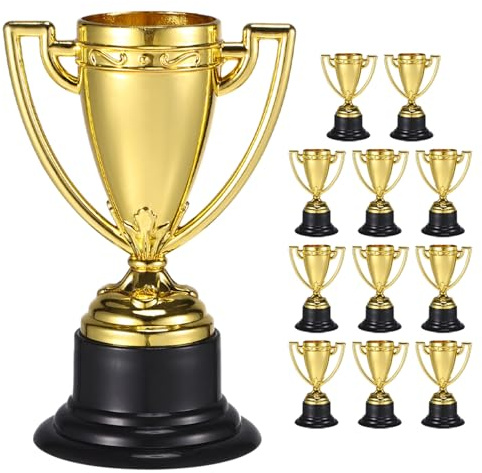Hemobllo 25pezzi Mini Trofei in Plastica d Oro Coppe Premio per Ragazzo Ragazza per Concorsi Tornei Sportivi Oggetti di Scena Premi Vincenti Trofei da Premio per Competizioni