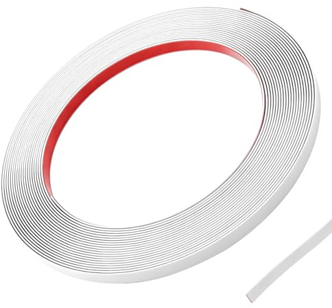 ZHIYUQL® Zierleisten Selbstklebend Fensterleiste Wandleisten Selbstklebend | 10M Weiß Deckenleisten Breit 1CM Flexible PVC Wandleisten Kantenschutz Wand Decken, Boden, Schrankfliesenkante