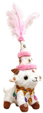 Plüschtier Schaf | mit einem Halsband und einem , 35 cm hoch, niedliches weiches Plüschtier | Plüschtier | für Erwachsene Geburtstag Wohnzimmer Schlafzimmer Sofa Nachttisch Schreibtisch