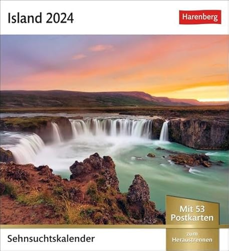 Island Sehnsuchtskalender 2024. Fernweh in einem Foto-Kalender zum Aufstellen. Die schönsten Landschaften Islands als Postkarten in einem ... Postkarten (Sehnsuchtskalender von Harenberg)