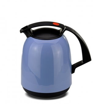 ROTPUNKT Isolierkanne 810 FAY 1,0 l | Zweifunktions-Drehverschluss | BPA-frei - gesundes trinken | Made in Germany | Warm + Kalthaltung | Glaseinsatz | cornflowerblue