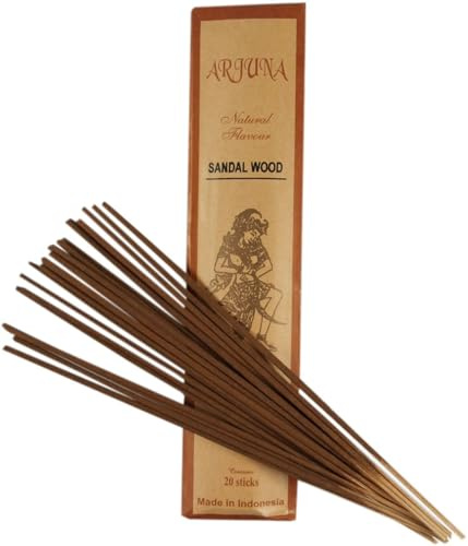 Arjuna Räucherstäbchen, Balinesische Räuchermischung, Sandelwood | Exotischer Duft, ideal für Yoga und Meditation, 25 g, Brenndauer ca. 30 min, traditionell aus Bali