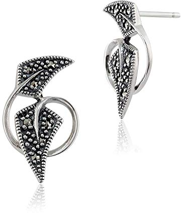 Gemondo Jugendstil Ohrringe, 925 Sterlingsilber 0.17ct Markasit Jugendstil Stil Ohrstecker