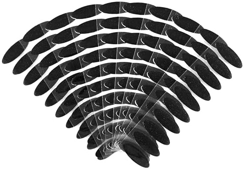 Klebeshop24 KLETTPUNKTE oval selbstklebend, schwarz, 100 Stück | Klettellipsen Easy Coins, 12 x 33 mm
