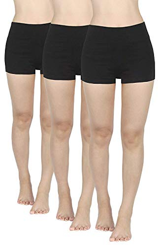 4How 3er Pack Kurze Sporthose Rdlerhose Damen kurz Sport Leggings Schwarz Sport Shorts Laufshorts Sommer Fitness Yoga Shorts Panties Hotpants M