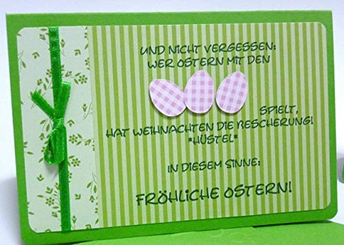 Osterkarte mit witzigem Spruch witzige Osterkarte Ostergruß handgefertigt