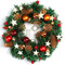 Naler Couronne de Noël Fleurs Artificielles Guirlande de Noël Baubles Lanières Lumineuses
