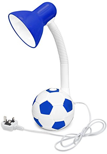 Retro Football Desk Lamp Flexible Blue and White with LED Golf Ball Bulb 4w