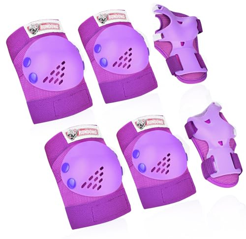 Youth/Kids Knee Pads Elbow Pad Wrist Guards Protective Gear Set for 3-15 Years Child Roller Skates Skateboard Inline Rollerblading Cycling BMX Bike Skating Scooter Riding and Other Outdoor Sports