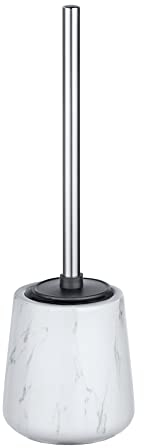 WENKO WC-Garnitur Adrada Keramik - WC-Bürstenhalter mit Silikon-Bürste, Keramik, 12 x 39 x 12 cm, Weiß
